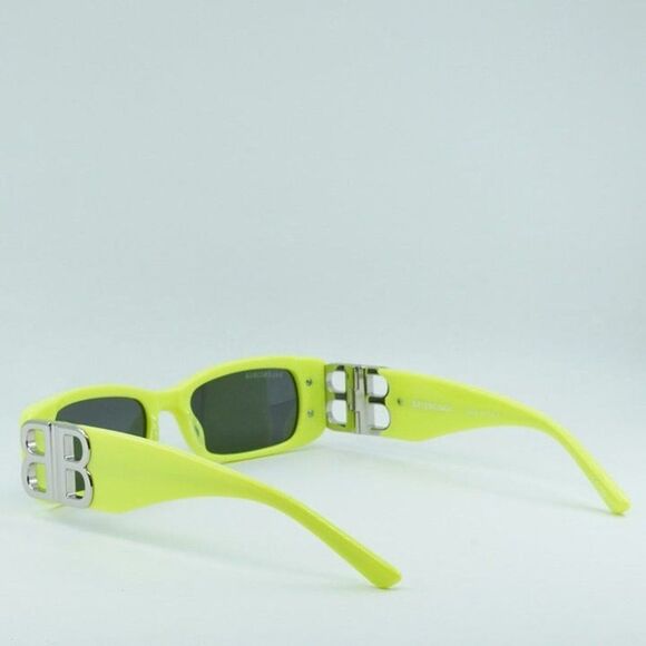 💯 NEWEST BALENCIAGA DYNASTY BB0096S 008 YELLOW SILVER GREY SUNGLASSES - Picture 8 of 9